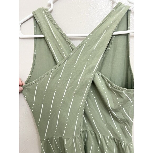 Elegantees XS Women's Dress 95% Organic Cotton Sage Green A-Line Made In Nepal - Picture 4 of 6
